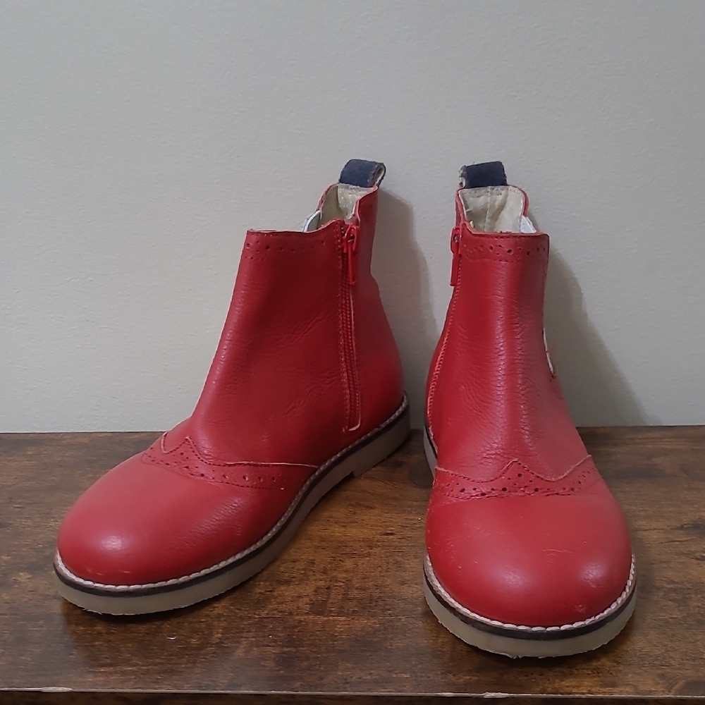 Mini Boden Bright Red Chelsea Boots size 34